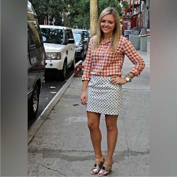 J.Crew Orange Gingham Shirt Size XL NWOT - Picture 2 of 10